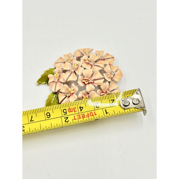 Vintage My Fair Lady Signed BSK Enamel Flowers Brooch Peach Pink Floral Bouquet - Picture 7 of 7